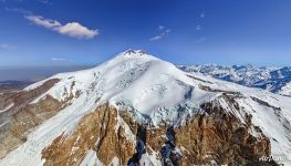 Elbrus, view from the west over the glacier Kukurtlu Elbrus, view from the west over the glacier Kukurtlu