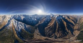 Panoramic view of the Caucasus Mountains and mount Elbrus #23