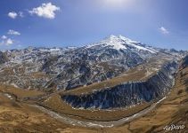 Panoramic view of the Caucasus Mountains and mount Elbrus #12