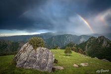 Rainbow over the Caucasus Mountains