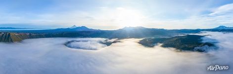 Panorama of Uzon in the clouds