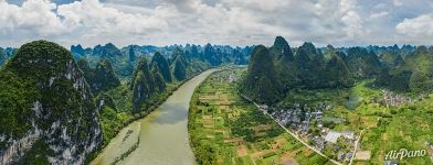 Above Li River. Between hills Above Li River. Between hills