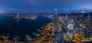 Panorama of Hong Kong at night