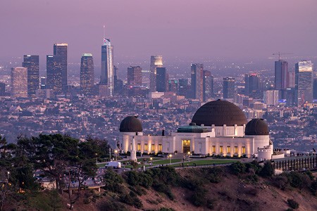 Scenic flight over Los Angeles, California, USA Scenic flight over Los Angeles, California, USA