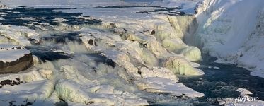 Frozen Gullfoss waterfall, Iceland Frozen Gullfoss waterfall, Iceland